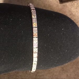 Sterling silver pastel crystal bracelet